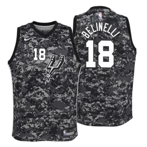 Youth San Antonio Spurs 18 Marco Belinelli City Edition Camo Swingman Jersey