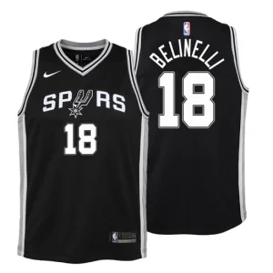 Youth San Antonio Spurs 18 Marco Belinelli Icon Edition Black Swingman Jersey