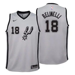 Youth San Antonio Spurs 18 Marco Belinelli Statement Gray Swingman Jersey