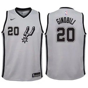 Youth San Antonio Spurs 20 Manu Ginobili Gray Swingman Jersey-Statement Edition