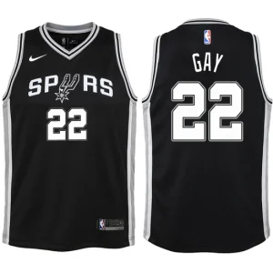 Youth San Antonio Spurs 22 Rudy Gay Black Swingman Jersey-Icon Edition