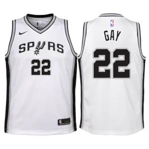 Youth San Antonio Spurs 22 Rudy Gay White Swingman Jersey-Association Edition