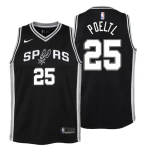 Youth San Antonio Spurs 25 Jakob Poeltl Icon Edition Black Swingman Jersey