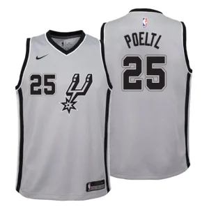 Youth San Antonio Spurs 25 Jakob Poeltl Statement Gray Swingman Jersey