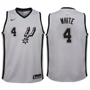 Youth San Antonio Spurs 4 Derrick White Gray Swingman Jersey-Statement Edition