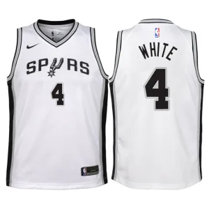 Youth San Antonio Spurs 4 Derrick White White Swingman Jersey-Association Edition