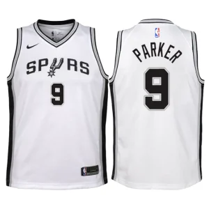 Youth San Antonio Spurs 9 Tony Parker White Swingman Jersey-Association Edition