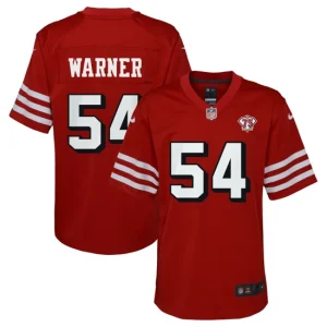 Youth San Francisco 49ers Fred Warner Nike Scarlet 75th Anniversary Alternate Patch Game Jersey