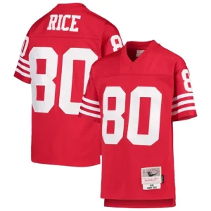 Youth San Francisco 49ers Jerry Rice Mitchell & Ness Scarlet 1990 Legacy Retired Player Jersey