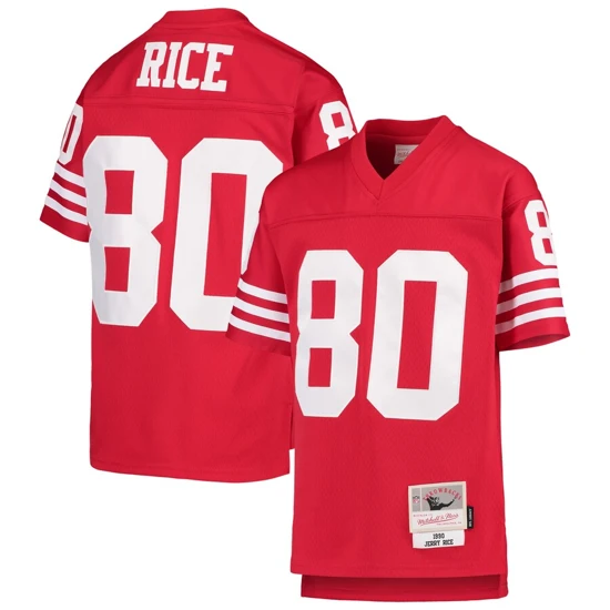 Youth San Francisco 49ers Jerry Rice Mitchell & Ness Scarlet 1990 Legacy Retired Player Jersey