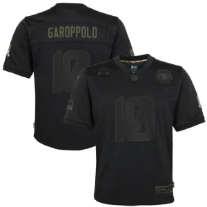 Youth San Francisco 49ers Jimmy Garoppolo Nike Black 2020 Salute to Service Game Jersey