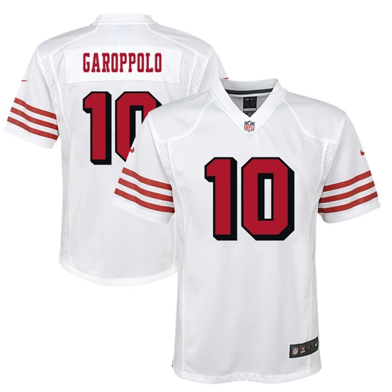 Youth San Francisco 49ers Jimmy Garoppolo Nike White Color Rush Player Game Jersey