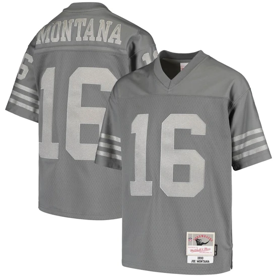 Youth San Francisco 49ers Joe Montana Mitchell & Ness Charcoal 1990 Retired Player Metal Jersey