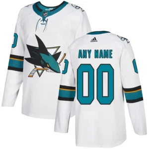 Youth San Jose Sharks Customized Away White Authentic