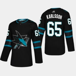 Youth San Jose Sharks Erik Karlsson 65 2018-19 Black Authentic Pro Stealth Alternate