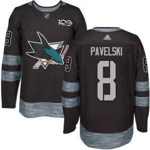 Youth San Jose Sharks Joe Pavelski 8 Authentic Black 1917-2017 100th Anniversary