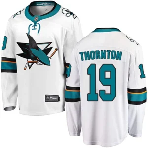 Youth San Jose Sharks Joe Thornton 19 Breakaway White Fanatics Branded Away