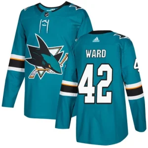 Youth San Jose Sharks Joel Ward 42 Authentic Teal Green Home