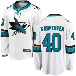 Youth San Jose Sharks Ryan Carpenter 40 Breakaway White Fanatics Branded Away