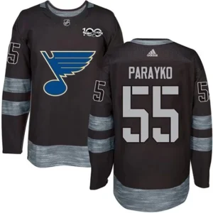 Youth St. Louis Blues Colton Parayko 55 1917-2017 100th Anniversary Black Authentic