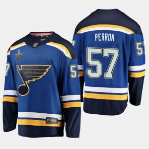 Youth St. Louis Blues David Perron 57 2019 Stanley Cup Playoffs Breakaway Player Blue