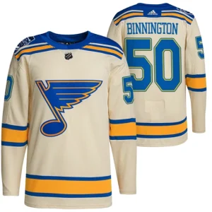 Youth St. Louis Blues Jordan Binnington 50 2022 Winter Classic Cream Authentic