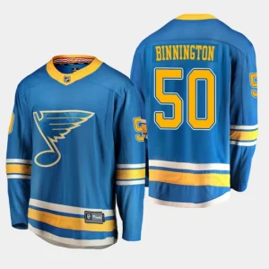 Youth St. Louis Blues Jordan Binnington 50 Alternate Breakaway Player Fanatics Branded Blue