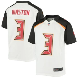 Youth Tampa Bay Buccaneers Jameis Winston White Finished Game Jersey