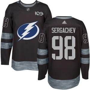 Youth Tampa Bay Lightning Mikhail Sergachev 98 Authentic Black 1917-2017 100th Anniversary