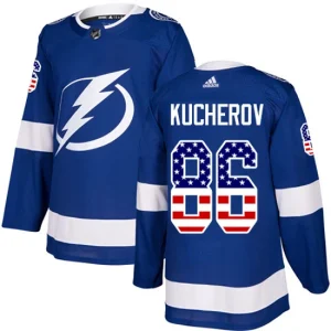 Youth Tampa Bay Lightning Nikita Kucherov 86 Authentic Blue USA Flag Fashion