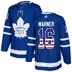 Youth Toronto Maple Leafs Mitchell Marner 16 Authentic Royal Blue USA Flag Fashion