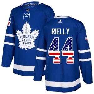 Youth Toronto Maple Leafs Morgan Rielly 44 Blue USA Flag Fashion Authentic