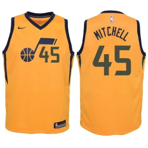 Youth Utah Jazz 45 Donovan Mitchell Yellow Swingman Jersey - Statement Edition