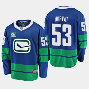 Youth Vancouver Canucks Bo Horvat 53 50th Anniversary Blue Alternate