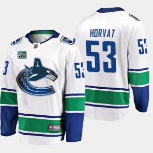 Youth Vancouver Canucks Bo Horvat 53 50th Anniversary White Away