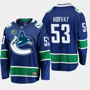 Youth Vancouver Canucks Bo Horvat 53 Blue 50th Anniversary Home Player