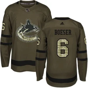 Youth Vancouver Canucks Brock Boeser 6 Camo Green Authentic