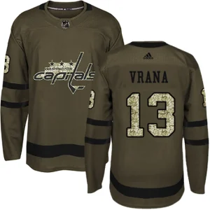 Youth Washington Capitals Jakub Vrana 13 Authentic Green Salute to Service