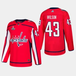 Youth Washington Capitals Tom Wilson 43 2018 Stanley Cup Champions Authentic Player Home Red