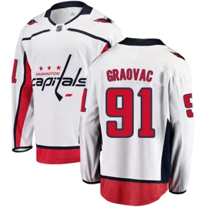 Youth Washington Capitals Tyler Graovac 91 Breakaway White Fanatics Branded Away