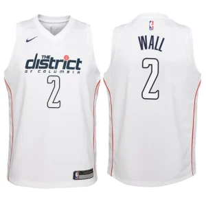 Youth Washington Wizards 2 John Wall White Swingman Jersey-City Edition