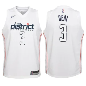 Youth Washington Wizards 3 Bradley Beal White Swingman Jersey-City Edition