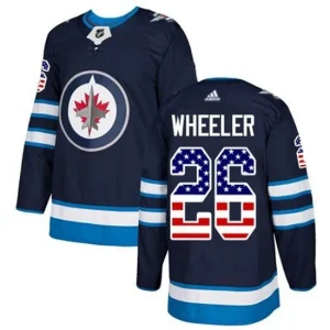 Youth Winnipeg Jets Blake Wheeler 26 Navy USA Flag Fashion Authentic