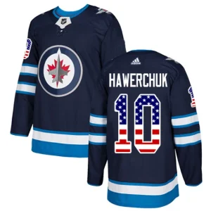 Youth Winnipeg Jets Dale Hawerchuk 10 Authentic Navy Blue USA Flag Fashion