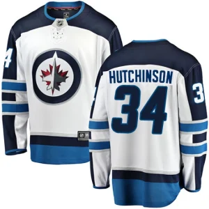 Youth Winnipeg Jets Michael Hutchinson 34 Breakaway White Fanatics Branded Away