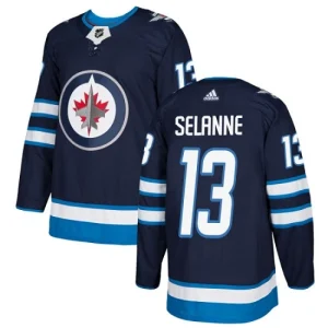 Youth Winnipeg Jets Teemu Selanne 13 Authentic Navy Blue Home